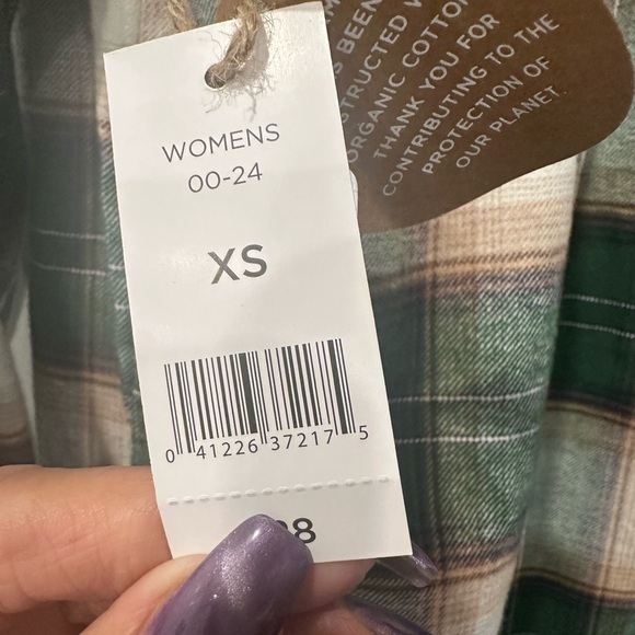 Dip Green and Cream Plaid Button-Up Shirt XS NWT Taylor Swift style - Picture 6 of 6